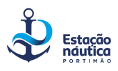 Logótipo oficial da Estação Náutica de Portimão, com um ícone de âncora e as ondas