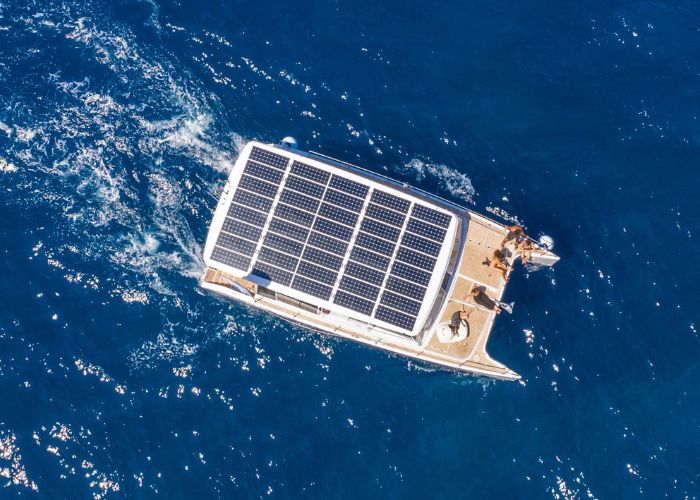 sun boat aerial view