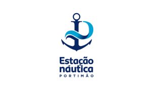 Logótipo oficial da Estação Náutica de Portimão, com um ícone de âncora e as ondas